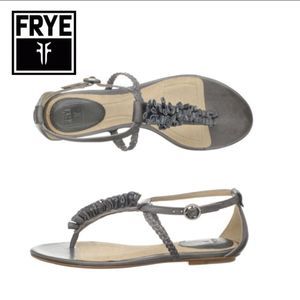 Frye|Laurel Flower|T-Strap Adjustable Sandals|Strappy Sandals|Brown|Size 9M